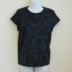 New MARC JACOBS New Prussian Blue Multi Clarice Flower Top Blouse Extra Small XS